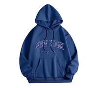 Kapuzenpullover Damen New York - Sweatshirt mit Kapuze Tasche Oversized Pullover Briefdruck Hooded Sweater Sweatpullover Kapuzenpulli Hoodies für Frauen Teenager Mädchen