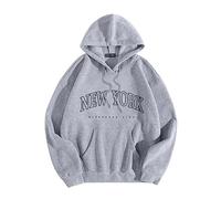 Kapuzenpullover Damen New York - Sweatshirt mit Kapuze Tasche Oversized Pullover Briefdruck Hooded Sweater Sweatpullover Kapuzenpulli Hoodies für Frauen Teenager Mädchen