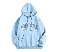 Kapuzenpullover Damen New York - Sweatshirt mit Kapuze Tasche Oversized Pullover Briefdruck Hooded Sweater Sweatpullover Kapuzenpulli Hoodies für Frauen Teenager Mädchen