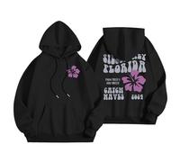 Kapuzenpullover Damen Oversize Bequemer Locker Tee Tops Winter Buchstaben Druck Hip Hop Harajuku Sweatshirts Hoodie Damen Oversize Pullover Damen Winter Warm Sweatshirt Damen Ohne Kapuze Sportjack