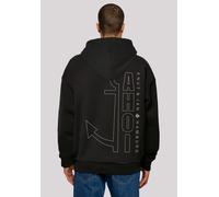 Kapuzenpullover F4NT4STIC "Ahoi Anker Outlines Knut & Jan Hamburg", Herren, Gr. XL, schwarz, Obermaterial: 100% Baumwolle, oversize, Pullover Kapuzenpullover, Print (41595912-XL) schwarz