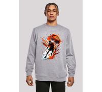 Kapuzenpullover F4NT4STIC "Basketball Splash Orange Sport CREW", Damen, Gr. S, grau (erdgrau), Obermaterial: 50% Baumwolle, 50% Polyester, relaxed fit, Rundhals, Pullover Kapuzenpullover, Print (27664