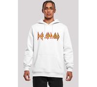 Kapuzenpullover F4NT4STIC "Def Leppard Shatter Logo", Herren, Gr. L, weiß, Obermaterial: 65% Baumwolle, 35% Polyester, slim fit, Pullover Kapuzenpullover, Premium Qualität (77091664-L) weiß