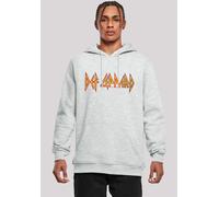 Kapuzenpullover F4NT4STIC "Def Leppard Shatter Logo", Herren, Gr. M, grau (erdgrau), Obermaterial: 65% Baumwolle, 35% Polyester, slim fit, Pullover Kapuzenpullover, Premium Qualität (85718914-M) erdgr