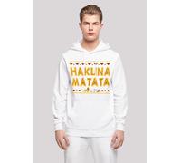 Kapuzenpullover F4NT4STIC "Disney König der Löwen Hakuna Matata", Herren, Gr. S, weiß, Obermaterial: 50% Baumwolle, 50% Polyester, relaxed fit, Pullover Kapuzenpullover, Print (77477467-S) weiß