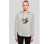 Kapuzenpullover F4NT4STIC "Gnom Frühling Blumen Schmetterling", Damen, Gr. XS, grau, Obermaterial: 100% Baumwolle, oversize, Pullover Kapuzenpullover, Premium Qualität (38180013-XS) grau