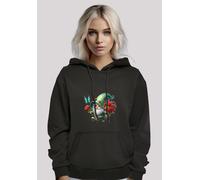 Kapuzenpullover F4NT4STIC "Gnom Frühling Blumen Schmetterling", Damen, Gr. XXL, schwarz, Obermaterial: 65% Baumwolle, 35% Polyester, relaxed fit, Pullover Kapuzenpullover, Premium Qualität (87988215-X