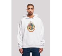 Kapuzenpullover F4NT4STIC "Harry Potter Hogwarts Crest Gold", Herren, Gr. S, weiß, Obermaterial: 100% Baumwolle, oversize, Pullover Kapuzenpullover, Print (92254225-S) weiß