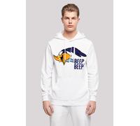Kapuzenpullover F4NT4STIC "Looney Tunes Serie Roadrunner Beep Beep", Herren, Gr. M, weiß, Obermaterial: 50% Baumwolle, 50% Polyester, relaxed fit, Pullover Kapuzenpullover, Print (86367713-M) weiß