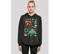 Kapuzenpullover F4NT4STIC "Marvel Universe Iron Man und Hulk Christmas", Damen, Gr. XS, schwarz, Obermaterial: 100% Baumwolle, oversize, Pullover Kapuzenpullover, Print (42462563-XS) schwarz