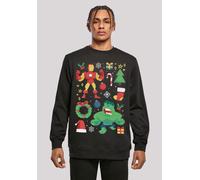 Kapuzenpullover F4NT4STIC "Marvel Universe Iron Man und Hulk Christmas", Herren, Gr. 4XL, schwarz, Obermaterial: 50% Baumwolle, 50% Polyester, relaxed fit, Rundhals, Pullover Kapuzenpullover, Print (6