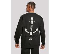 Kapuzenpullover F4NT4STIC "North Anchor Knut & Jan Hamburg", Damen, Gr. 5XL, schwarz, Obermaterial: 50% Baumwolle, 50% Polyester, relaxed fit, Rundhals, Pullover Kapuzenpullover, Print (23477152-5XL) 