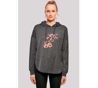 Kapuzenpullover F4NT4STIC "Rosa Blumenzweig 3D", Damen, Gr. XL, grau (charcoal), Obermaterial: 100% Baumwolle, oversize, Pullover Kapuzenpullover, Premium Qualität (66254648-XL) charcoal