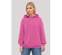 Kapuzenpullover F4NT4STIC "Schmetterling Blumen bestickt", Damen, Gr. M, rosa (hyper pink), Obermaterial: 80% Baumwolle, 20% Polyester, oversize, Pullover Kapuzenpullover, bestickt, Premium Qualität (
