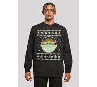 Kapuzenpullover F4NT4STIC "Star Wars The Mundalorian Christmas", Herren, Gr. XXL, schwarz, Obermaterial: 50% Baumwolle, 50% Polyester, relaxed fit, Rundhals, Pullover Kapuzenpullover, Print (76388338-