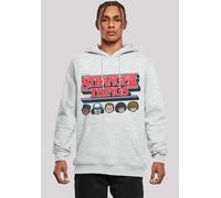 Kapuzenpullover F4NT4STIC "Stranger Things Caricature Logo Netflix TV Series", Herren, Gr. 5XL, grau (erdgrau), Obermaterial: 65% Baumwolle, 35% Polyester, slim fit, Pullover Kapuzenpullover, Premium 