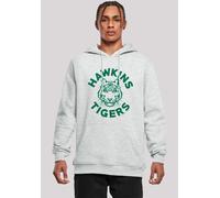 Kapuzenpullover F4NT4STIC "Stranger Things Hawkins Tigers Netflix TV Series", Herren, Gr. XL, grau (erdgrau), Obermaterial: 65% Baumwolle, 35% Polyester, slim fit, Pullover Kapuzenpullover, Premium Qu