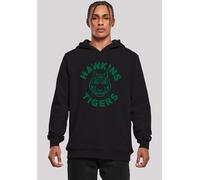Kapuzenpullover F4NT4STIC "Stranger Things Hawkins Tigers Netflix TV Series", Herren, Gr. XL, schwarz, Obermaterial: 65% Baumwolle, 35% Polyester, slim fit, Pullover Kapuzenpullover, Premium Qualität