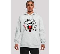 Kapuzenpullover F4NT4STIC "Stranger Things Hellfire Club Netflix TV Series", Herren, Gr. M, grau (erdgrau), Obermaterial: 65% Baumwolle, 35% Polyester, slim fit, Pullover Kapuzenpullover, Premium Qual