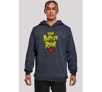 Kapuzenpullover F4NT4STIC "Stranger Things You Better Run Netflix TV Series", Herren, Gr. S, blau (navy), Obermaterial: 65% Baumwolle, 35% Polyester, slim fit, Pullover Kapuzenpullover, Premium Qualit