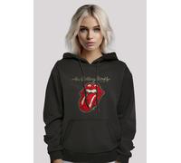 Kapuzenpullover F4NT4STIC "The Rolling Stones Plastered Tongue Washed", Damen, Gr. 3XL, schwarz, Obermaterial: 65% Baumwolle, 35% Polyester, relaxed fit, Pullover Kapuzenpullover, Premium Qualität (72