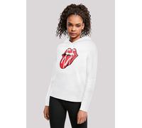 Kapuzenpullover F4NT4STIC "The Rolling Stones Zunge", Damen, Gr. 5XL, weiß, Obermaterial: 50% Baumwolle, 50% Polyester, relaxed fit, Pullover Kapuzenpullover, Premium Qualität (48270812-5XL) weiß