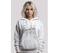 Kapuzenpullover F4NT4STIC "Valentine Herz Hugs Kisses Love Flowers Joy", Damen, Gr. XS, weiß, Obermaterial: 65% Baumwolle, 35% Polyester, relaxed fit, Pullover Kapuzenpullover, Premium Qualität (96913