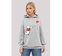Kapuzenpullover F4NT4STIC "Winnie Puuh Luftballon Disney", Damen, Gr. XS, grau (grau melange), Obermaterial: 80% Baumwolle, 20% Polyester, oversize, Pullover Kapuzenpullover, Premium Qualität (5654736