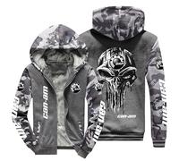 Kapuzenpullover für Herren Can-am Print Winter Warm Thick Pullover Gefüttert Fleece Casual Hoodie mit Reißverschluss Sweatshirt - Jugend Geschenke-E||5XL