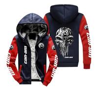 Kapuzenpullover für Herren Can-am Print Winter Warm Thick Pullover Gefüttert Fleece Casual Hoodie mit Reißverschluss Sweatshirt - Jugend Geschenke-F||XL