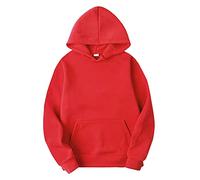 Kapuzenpullover Herren Damen Reißverschluss Dünn Oversize Lässiges Outwear Hoodie Herren Schwarz Lila Langarm Casual Mode Hoody Sweatshirt Jacke Herren Ohne Kapuze (Rot, L)