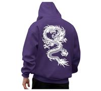 Kapuzenpullover Herren Hoodie Männer mit Backprint Sweatshirt Streetwear Sweatjacke Langarm Kapuzenpulli Frühling Herbst Winter