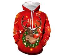 Kapuzenpullover Herren Weihnachtspullover Unisex Weihnachts Hoodie Lustige Weihnachtspulli Sweatshirt Mit Kapuze Hässlicher Christmas Pullover Große Größen Paar Eugly Xmas Kapuzenpulli Gelb Orange Xxl