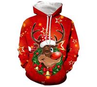 Kapuzenpullover Herren Weihnachtspullover Unisex Weihnachts Hoodie Lustige Weihnachtspulli Sweatshirt Mit Kapuze Hässlicher Christmas Pullover Große Größen Paar Eugly Xmas Kapuzenpulli Gelb Orange Xxl