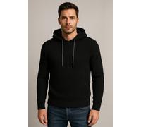 Kapuzenpullover JACK & JONES "JJLINK KNIT HOODIE", Herren, Gr. S, schwarz, Strick, Obermaterial: 74% Polyacryl, 26% Baumwolle, unifarben, regular fit normal, Pullover Kapuzenpullover (39047727-S) schw
