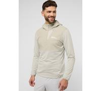 Kapuzenpullover JACK WOLFSKIN "PRELIGHT TRAIL HOODY M", Herren, Gr. XXL (58), beige (seal), Obermaterial: 84% Polyester, 16% Elastan. Kontrast: 89% Polyamid, 11% Elastan, Pullover Kapuzenpullover (795