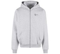 Kapuzenpullover KARL KANI "Karl Kani Chest Signature Essential Os Zip Hoodie", Herren, Gr. XS, ash grau, 65% Baumwolle, 35% Polyester, oversize, ohne Ausschnitt, Pullover Kapuzenpullover (99394110-XS)