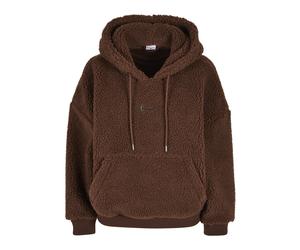 Kapuzenpullover KARL KANI "Karl Kani Damen KW223-058-2 Small Signature Teddy OS Hoddie", Damen, Gr. S, schwarz braun, 100% Polyester, unifarben, normal, ohne Ausschnitt, Pullover Kapuzenpullover (9728