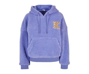 Kapuzenpullover KARL KANI "Karl Kani Damen KW224-030-2KK Retro Patch OS Teddy Hoodie", Damen, Gr. S, lila, 100% Polyester, mehrfarbig, oversize, ohne Ausschnitt, Pullover Kapuzenpullover (79114738-S) 