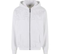 Sweatjacke KARL KANI "Karl Kani Herren KM234-014-1 KK Studded Retro OS Full Zip Hoodie", Herren, Gr. XL, weiß, 80% Baumwolle, 20% Polyester, unifarben, Sweatjacken Sweatjacke (83239322-XL) weiß