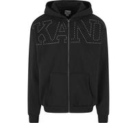 Kapuzenpullover KARL KANI "Karl Kani Herren KM234-014-2 KK Studded Retro OS Full Zip Hoodie", Herren, Gr. M, schwarz, 80% Baumwolle, 20% Polyester, unifarben, oversize, ohne Ausschnitt, Pullover Kapuz