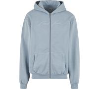 Kapuzenpullover KARL KANI "Karl Kani Karl Kani Autograph Heavy OS Zip Hoodie", Herren, Gr. XL, light blau, 100% Baumwolle, unifarben, oversize, ohne Ausschnitt, Pullover Kapuzenpullover (87118047-XL)