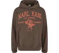 Kapuzenpullover KARL KANI "Karl Kani Karl Kani Kani Street Academy Washed Os Hoodie", Herren, Gr. XS, braun (schwarz braun), 65% Baumwolle, 35% Polyester, mehrfarbig, oversize, ohne Ausschnitt, Pullov