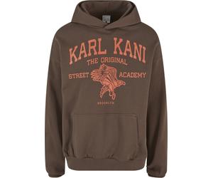 Kapuzenpullover KARL KANI "Karl Kani Karl Kani Kani Street Academy Washed Os Hoodie", Herren, Gr. XS, braun (schwarz braun), 65% Baumwolle, 35% Polyester, mehrfarbig, oversize, ohne Ausschnitt, Pullov