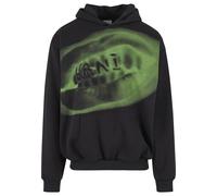 Kapuzenpullover KARL KANI "Karl Kani Karl Kani Retro Kani Grillz OS Hoodie", Herren, Gr. XL, schwarz, grün, 65% Baumwolle (Bio), 35% Polyester (Recycelt), bedruckt, Pullover Kapuzenpullover (26063463-
