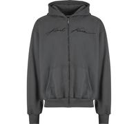Kapuzenpullover KARL KANI "Karl Kani KK Autograph Heavy Sweat OS Ziphoodie", Damen, Gr. XXS, schwarz, 80% Baumwolle, 20% Polyester, ohne Ausschnitt, Pullover Kapuzenpullover (16228932-XXS) schwarz