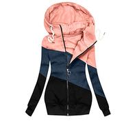 Kapuzenpullover Langarm Hoodie Tunika Longshirt Tops Damen Trainingsjacke mit Kapuze Mantel Winter Casual Solid Color Jacke Reißverschluss Sweatshirt Langarm (S,4Rosa)