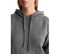 Kapuzenpullover MARC O'POLO DENIM "relaxed aus weichem Wolle-Mix", Damen, Gr. XL, grau (schwarz shadow melange), Strick, Obermaterial: 50% Baumwolle, 50% Schurwolle, relaxed fit normal, Rippbündchen,