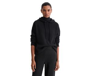 Kapuzenpullover MARC O'POLO "regular fit aus flauschiger Lambswool", Damen, Gr. M, deep night blau, Strick, Obermaterial: 100% Schurwolle, regular fit, Bündchen, Pullover Kapuzenpullover (19218121-M)