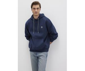 Kapuzenpullover MAVI "HOODIE", Herren, Gr. M, schwarz iris, Stoff, 58% Baumwolle, 42% Polyester, bedruckt, normal normal, ohne Ausschnitt, normaler Saum, Pullover Kapuzenpullover, Logo Hoodie (5720421
